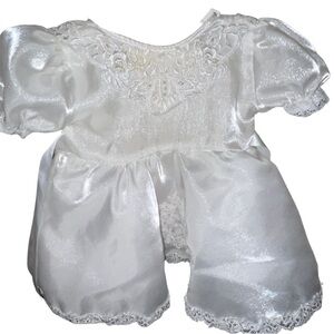 Elegant White Baby Dress with Lace Details